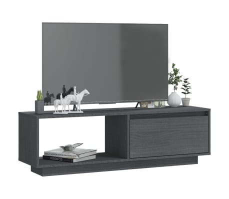 vidaXL TV Cabinet Grey 110x30x33.5 cm Solid Pinewood