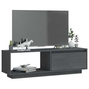 vidaXL TV Cabinet Grey 110x30x33.5 cm Solid Pinewood