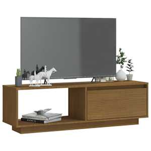 TV stolek medově hnědý 110 x 30 x 33,5 cm masivní borové dřevo - obrázek 3