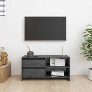 TV stolek šedý 80 x 31 x 39 cm masivní borové dřevo - obrázek 3