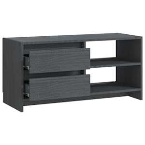 TV stolek šedý 80 x 31 x 39 cm masivní borové dřevo - obrázek 8