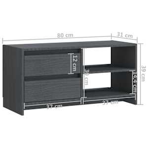 TV stolek šedý 80 x 31 x 39 cm masivní borové dřevo - obrázek 11