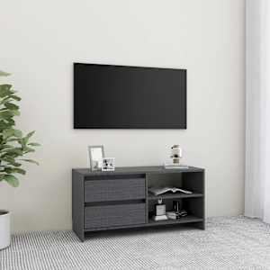 TV stolek šedý 80 x 31 x 39 cm masivní borové dřevo - obrázek 1