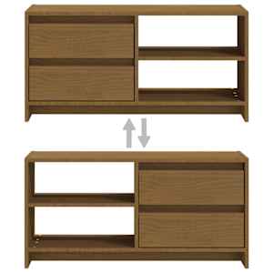TV stolek medově hnědý 80 x 31 x 39 cm masivní borové dřevo - obrázek 9