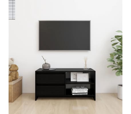 vidaXL telerikapp, must, 80x31x39 cm, täismännipuit