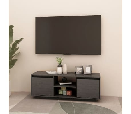 vidaXL Tv-meubel 110x30x40 cm massief grenenhout grijs