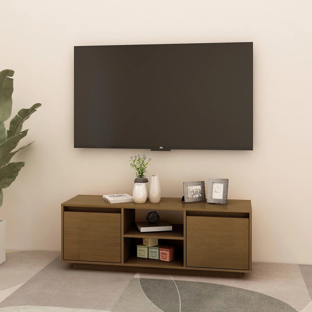 

vidaXL Tv-meubel 110x30x40 cm massief grenenhout honingbruin