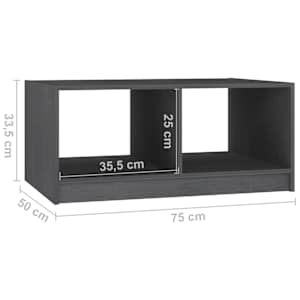 Konferenční stolek šedý 75 x 50 x 33,5 cm masivní borové dřevo - obrázek 8