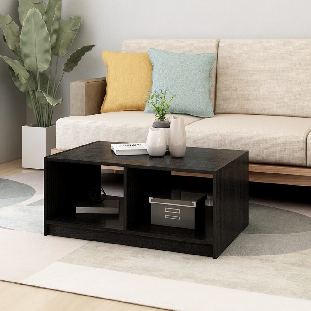 

vidaXL Salontafel 75x50x33,5 cm massief grenenhout zwart