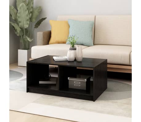 vidaXL Τραπεζάκι Σαλονιού Μαύρο 75 x 50 x 33,5 εκ. Μασίφ Ξύλο Πεύκου