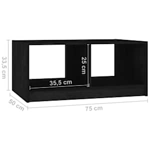 Konferenční stolek černý 75 x 50 x 33,5 cm masivní borové dřevo - obrázek 8