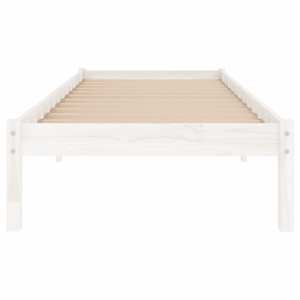 Rám postele bílý masivní dřevo 75 x 190 cm malé jednolůžko - obrázek 4
