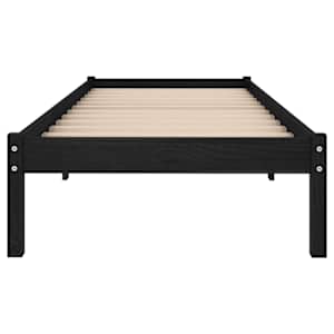 Rám postele černý masivní dřevo 75 x 190 cm malé jednolůžko - obrázek 4