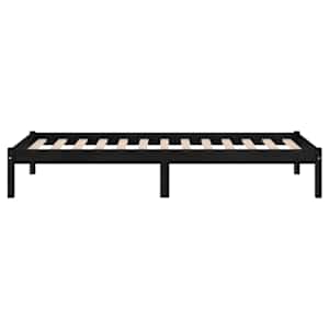 Rám postele černý masivní dřevo 75 x 190 cm malé jednolůžko - obrázek 5