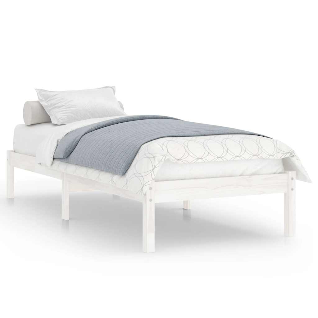 vidaXL Rám postele bílý masivní dřevo 90 x 190 cm jednolůžko