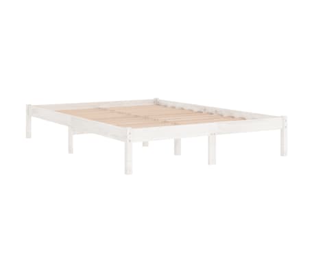 vidaXL Cadre de lit sans matelas blanc bois massif