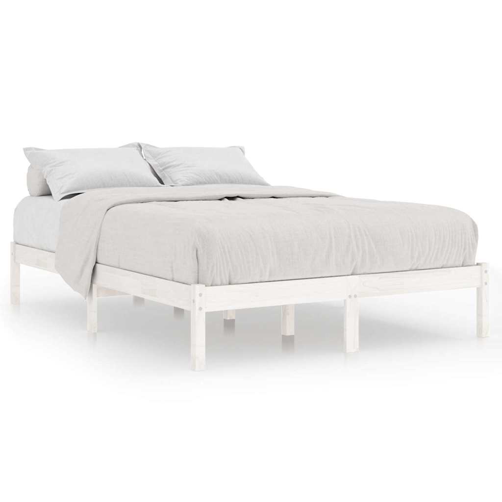 vidaXL Bedframe massief grenenhout wit 140x190 cm, foto 3