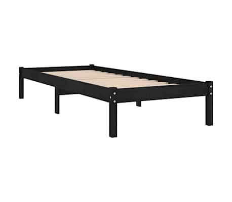 vidaXL Sengeramme svart heltre furu 100x200 cm