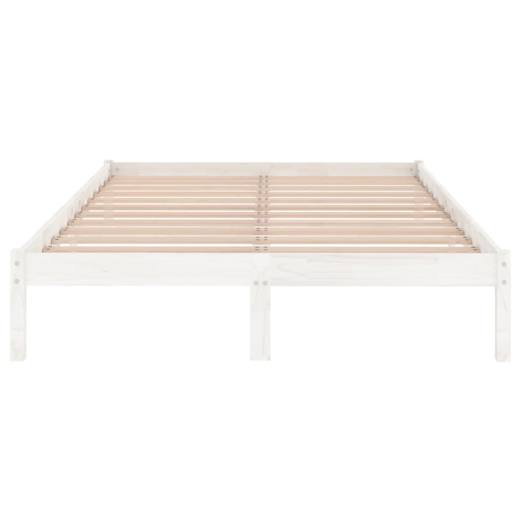 Cadru de pat, alb, 120x200 cm, lemn masiv de pin