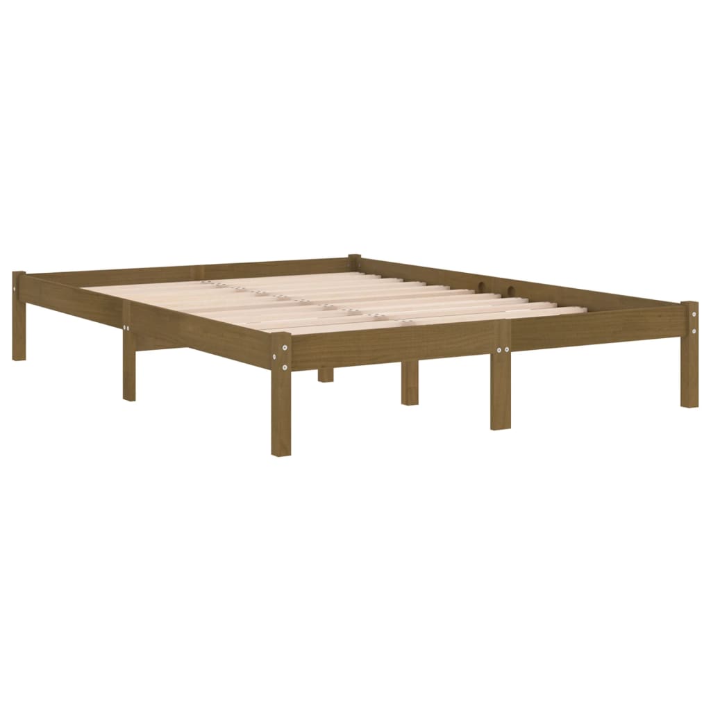 vidaXL Bed Frame without Mattress Honey Brown Solid Wood 140x200 cm