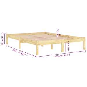 Rám postele masivní dřevo 150 x 200 cm King Size - obrázek 8