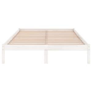 Rám postele bílý masivní dřevo 150 x 200 cm King Size - obrázek 4
