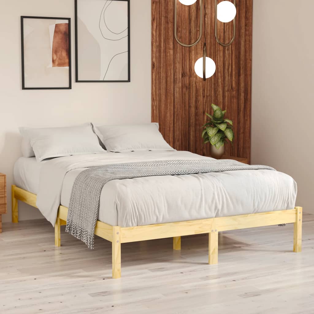 Estructura de cama de madera de pino maciza 160x200 cm 