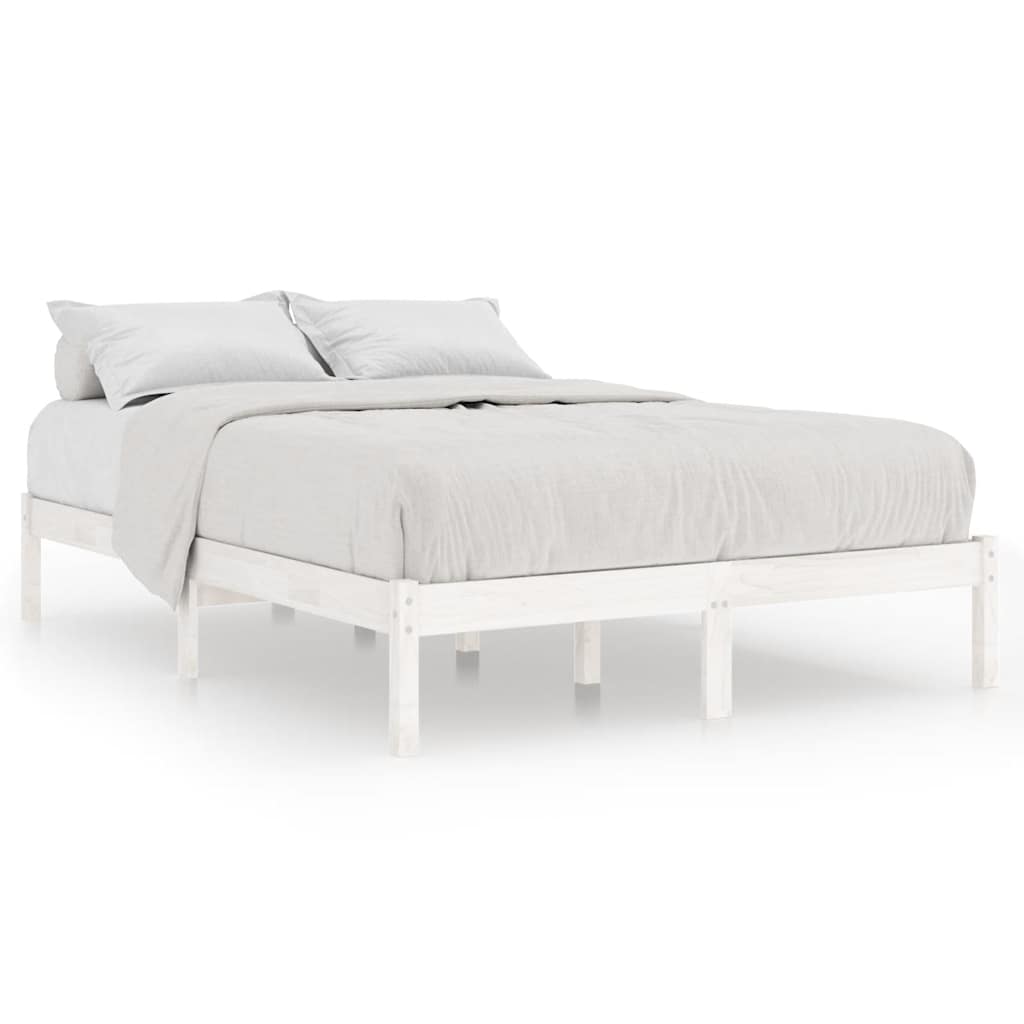 vidaXL Rám postele bílý masivní dřevo 180 x 200 cm Super King