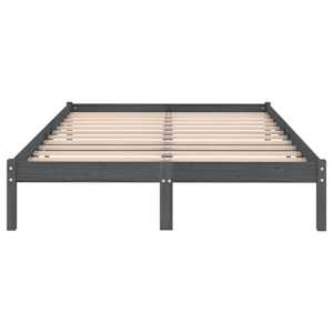 Rám postele šedý masivní dřevo 180 x 200 cm Super King - obrázek 4