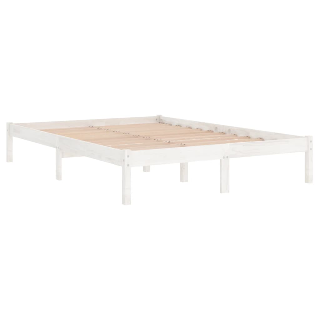 vidaXL Bedframe massief grenenhout wit 200x200 cm afbeelding