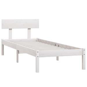 Rám postele bílý masivní dřevo 75 x 190 cm malé jednolůžko - obrázek 3