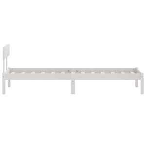Rám postele bílý masivní dřevo 75 x 190 cm malé jednolůžko - obrázek 5