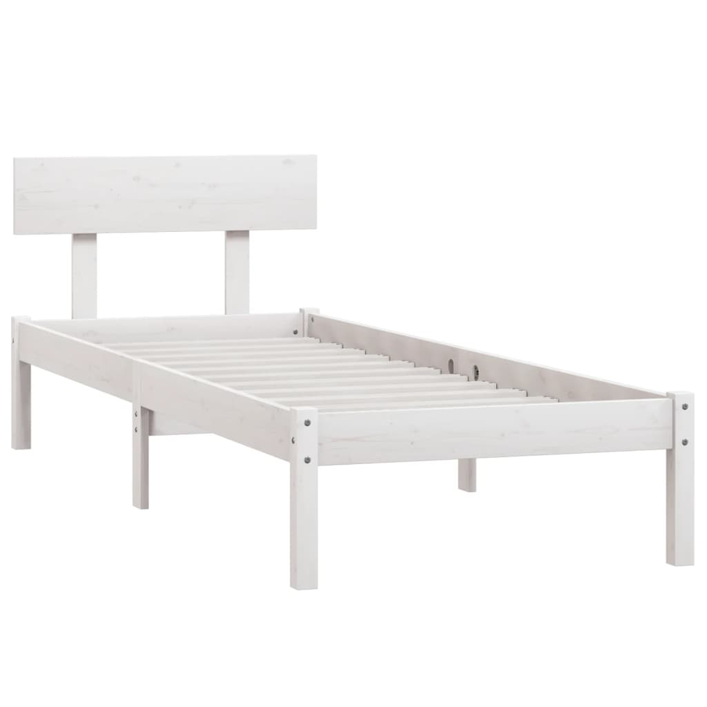 

vidaXL Bedframe massief grenenhout wit 90x190 cm UK Single