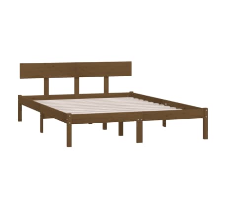 vidaXL Bed Frame without Mattress Honey Brown Solid Wood Pine Double