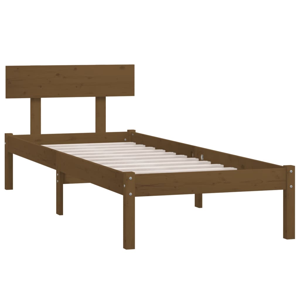 vidaXL Bedframe massief grenenhout honingbruin 90x200 cm