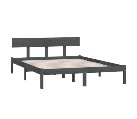 vidaXL Bedframe massief grenenhout grijs 120x200 cm