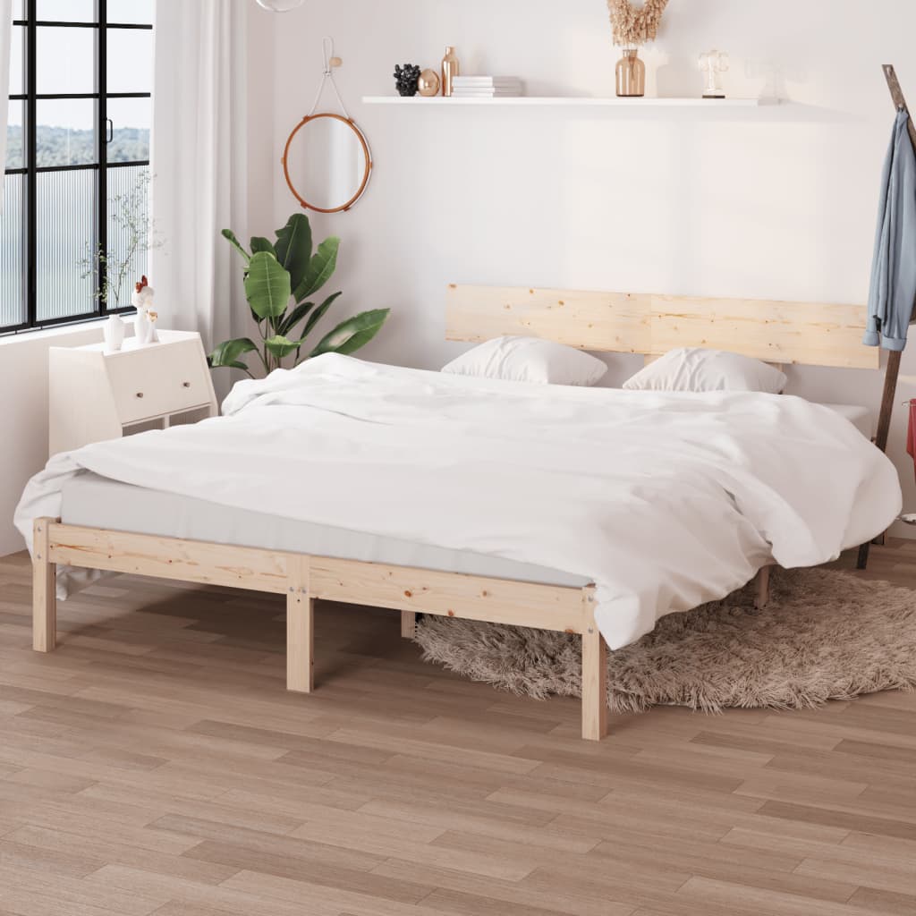 vidaXL Sängram utan madrass massivt trä 160x200cm