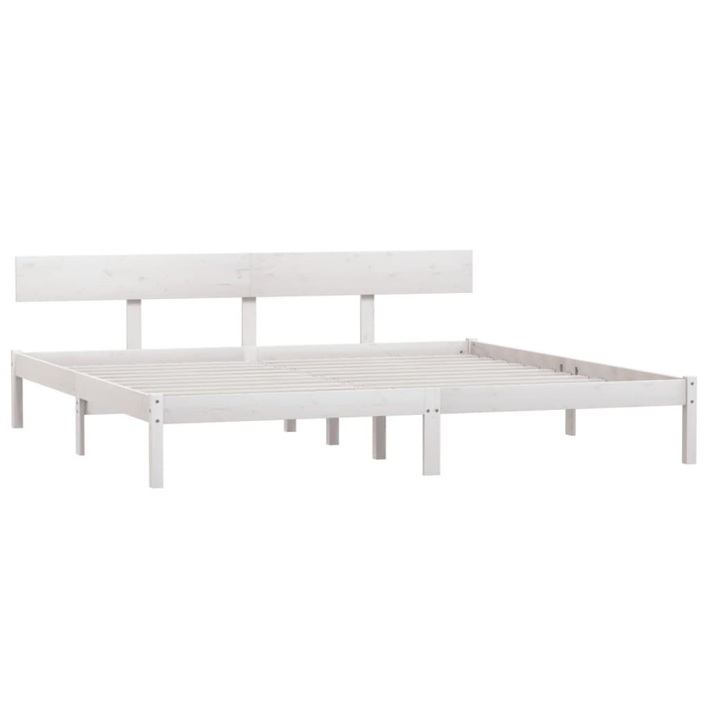 vidaXL Sängynrunko valkoinen täysi mänty 180x200 cm Super King