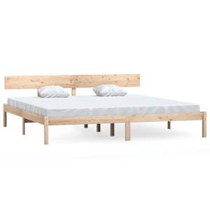 Rám postele bez matrace masivní dřevo 200 x 200 cm - obrázek 2
