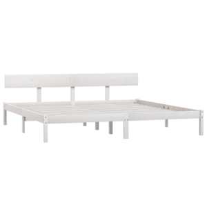 Rám postele bílý masivní dřevo borovice 200 x 200 cm - obrázek 3