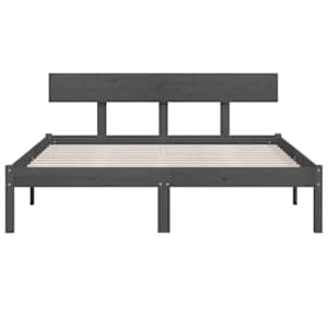 Rám postele šedý masivní borovice 200 x 200 cm - obrázek 4