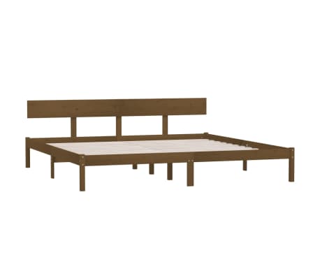 vidaXL Sengeramme honningbrun heltre furu 200x200 cm