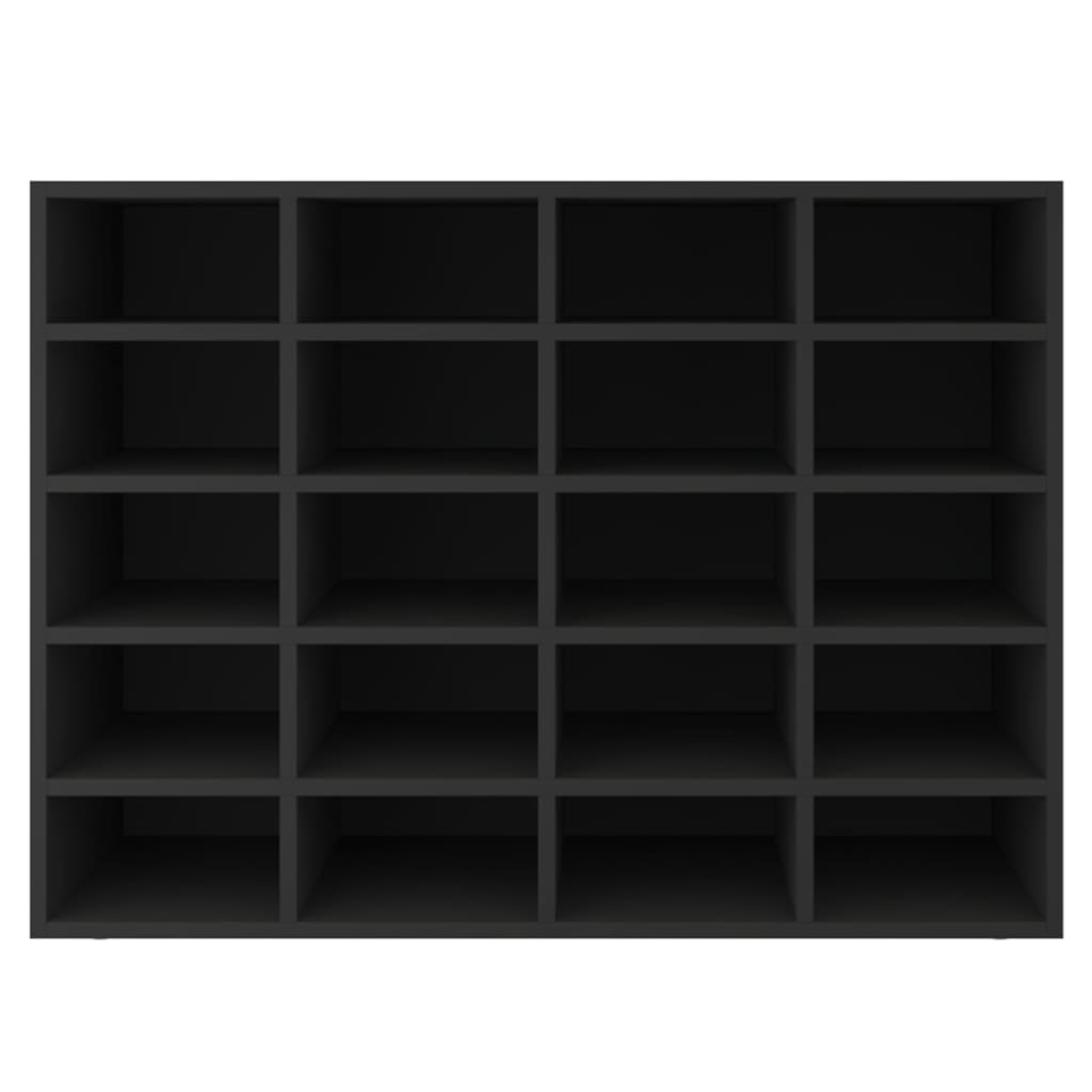 Fekete forgácslap cipőpolc 92 x 30 x 67,5 cm 
