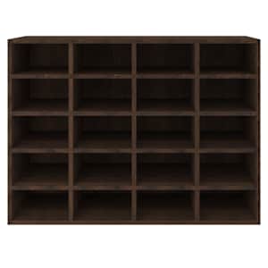 vidaXL Ραφιέρα Παπουτσιών Καπνιστή Δρυς 92x30x67,5 εκ. από Επεξ. Ξύλο