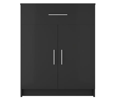 vidaXL &Scaron;oninė spintelė, juodos spalvos, 71x35x88cm, MDP