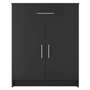 vidaXL &Scaron;oninė spintelė, juodos spalvos, 71x35x88cm, MDP