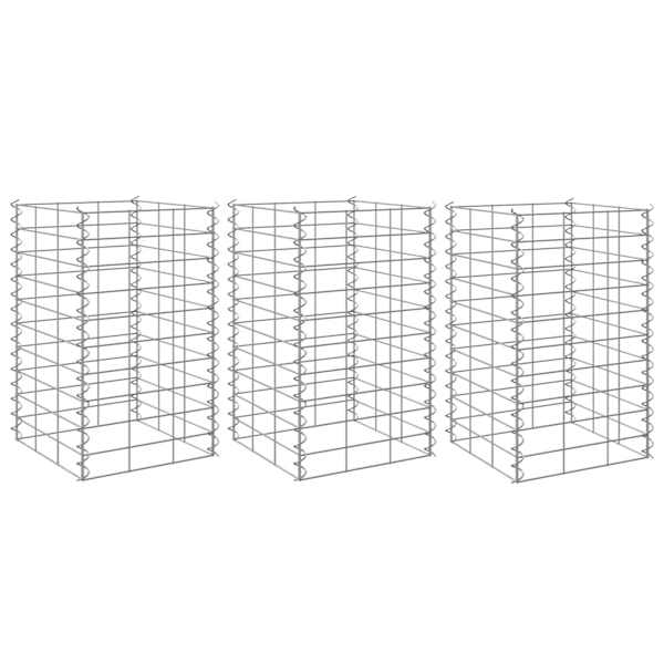 vidaXL gabioon taimelavad 3tk, 30 x 30 x 50 cm, raud