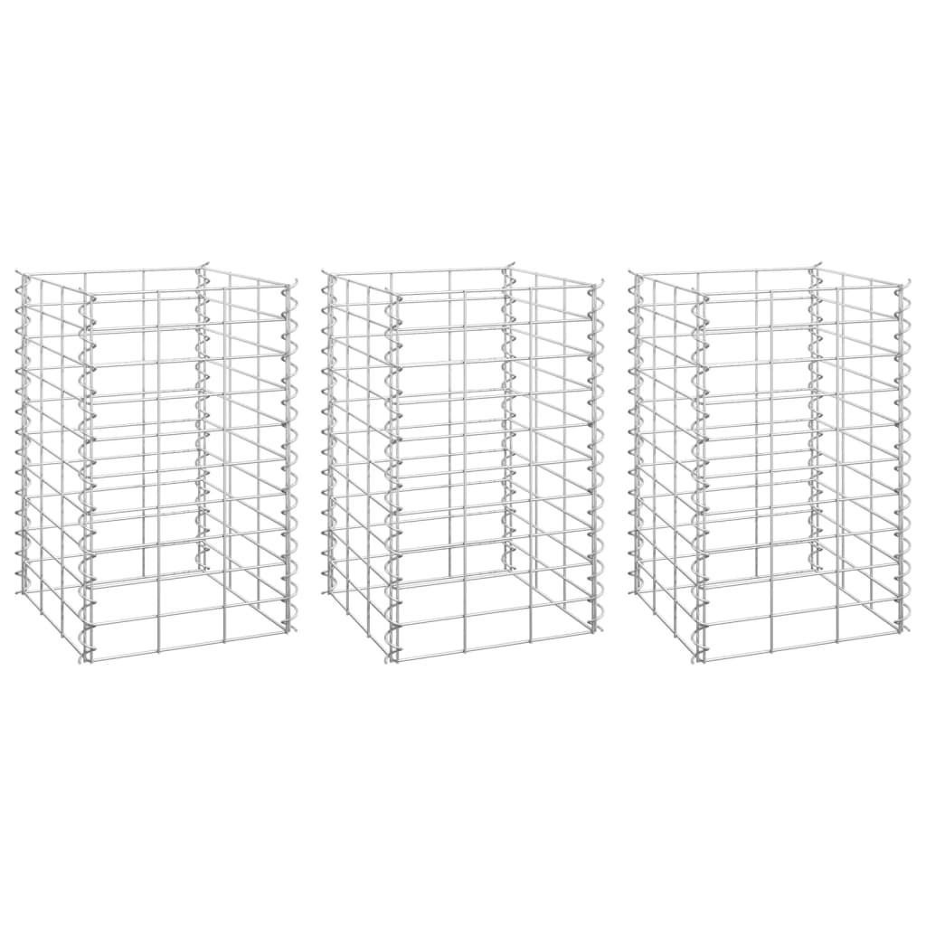 

vidaXL Gabion Raised Beds 3 pcs 11.8"x11.8"x19.7" Iron