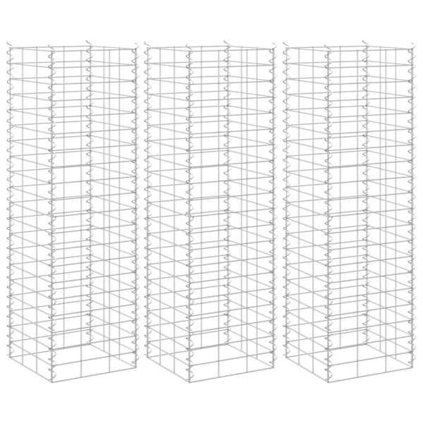 vidaXL gabioon taimelavad 3tk, 30 x 30 x 100 cm, raud