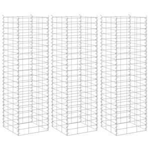 Visoka greda gabion 3 kosi 30x30x100 cm železo